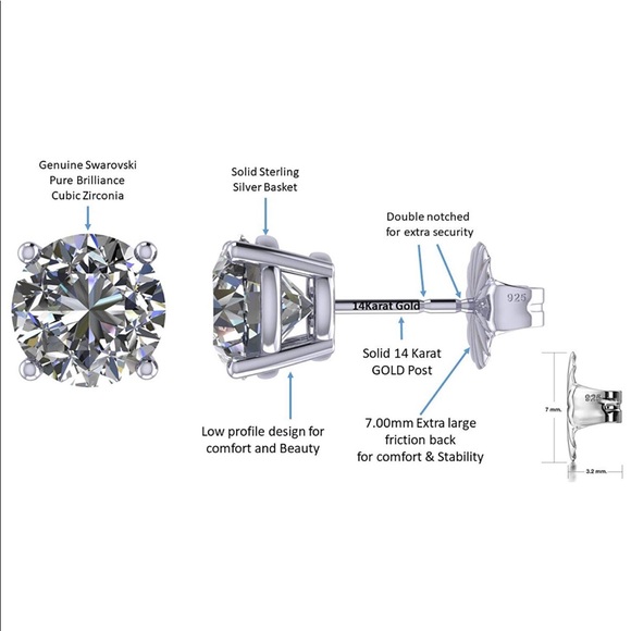 Swarovski Pure Brilliance Stud Earrings - Picture 3 of 5